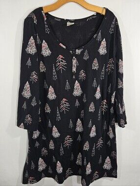 Soma Christmas Tree Print Nightgown Size XL